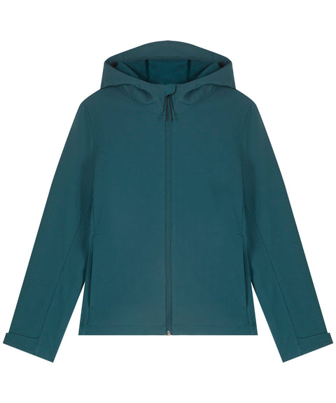 Recyled Polyester Hooded Softshell Jacket: Womens