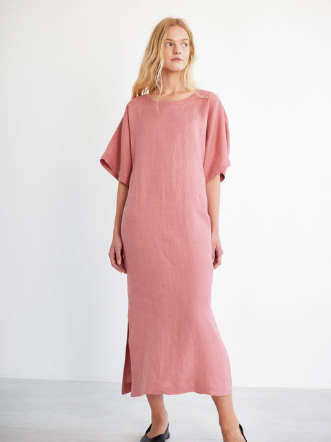 Linen Kimono Sleeve Dress
