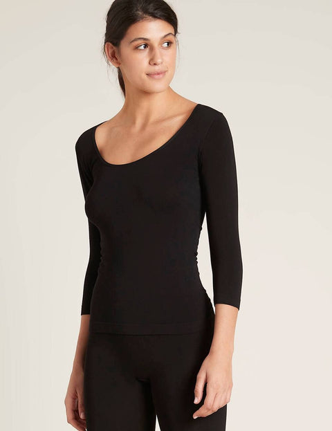 Organic Bamboo Scoop 3/4 Sleeve Top