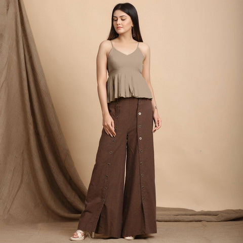 Cotton Flax Pleated Camisole Top