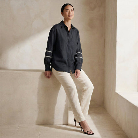 Cotton Relaxed Long Sleeve Button-Down Shirt
