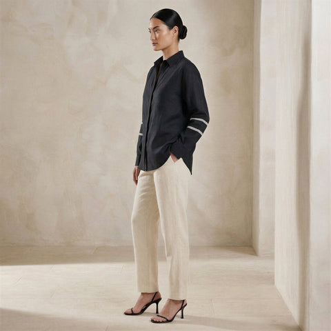 Cotton Relaxed Long Sleeve Button-Down Shirt