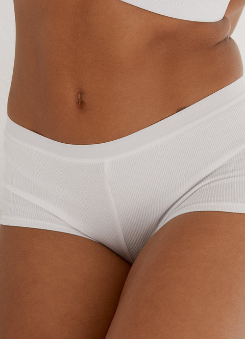 Organic Cotton Ribbed Boyshorts