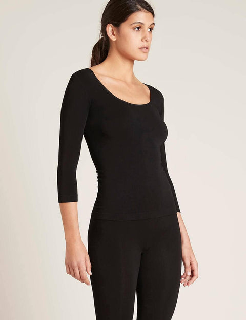 Organic Bamboo Scoop 3/4 Sleeve Top