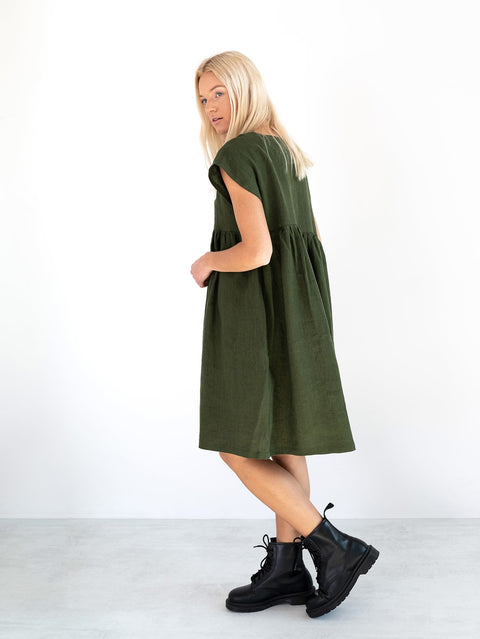 Linen Relaxed Fit Dress: Womens