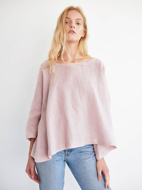 Linen Loose Long Sleeve Top