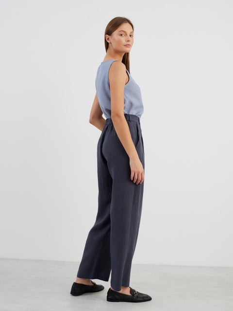 Linen Cropped Tank Top