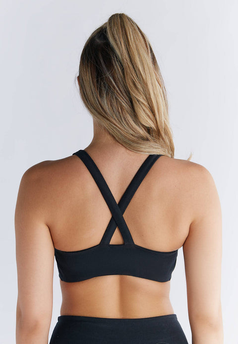 Recycled Polyester Padded V-neck Sports Bra