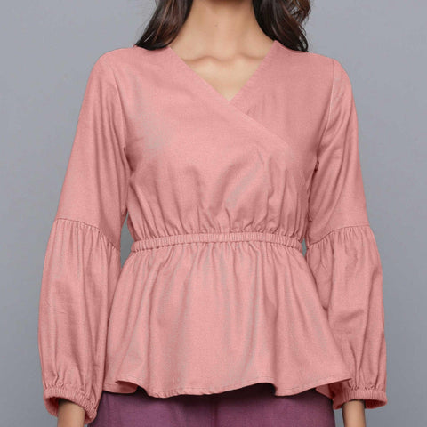 Cotton Flannel Peplum Top