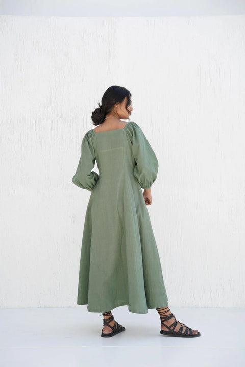 Organic Cotton Cotton Button-Down Maxi Dress