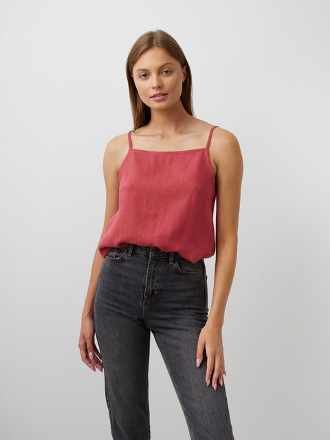 Linen Strap Vest: Womens