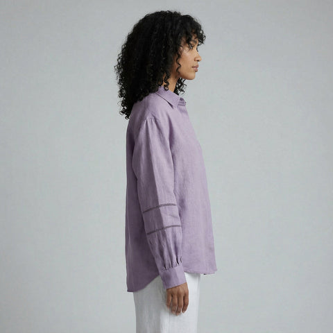 Cotton Linen Relaxed Button-Down Shirt