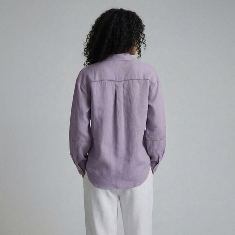 Cotton Linen Relaxed Button-Down Shirt