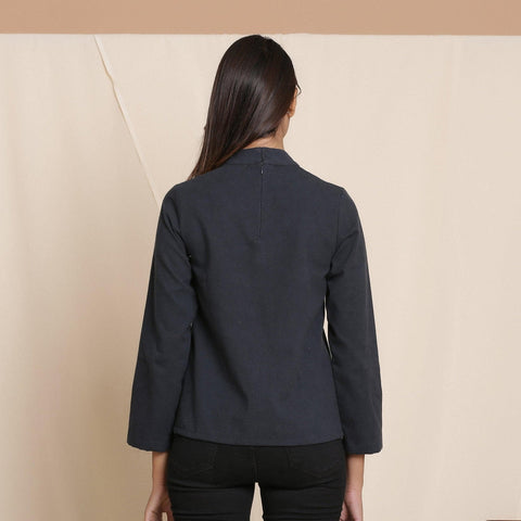 Cotton Flannel High Neck Top