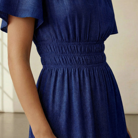 Cotton Elasticated Short Tier Dress