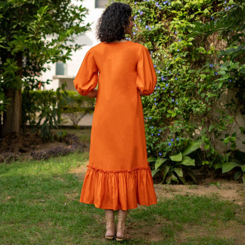 Cotton Poplin A-Line Tiered Maxi Dress