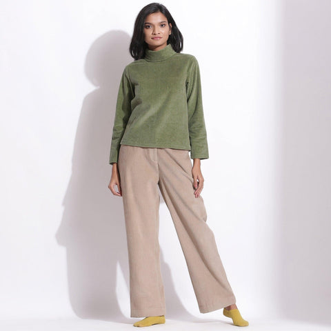 Cotton Corduroy High Neck Top