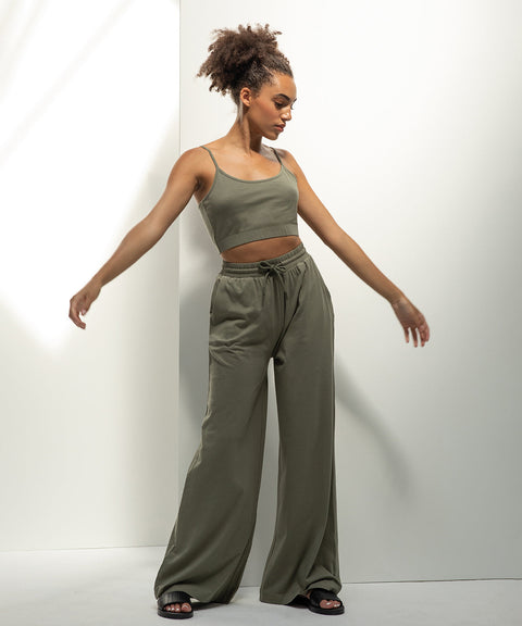 Womens Sustainable Fashion Wide Leg Joggers