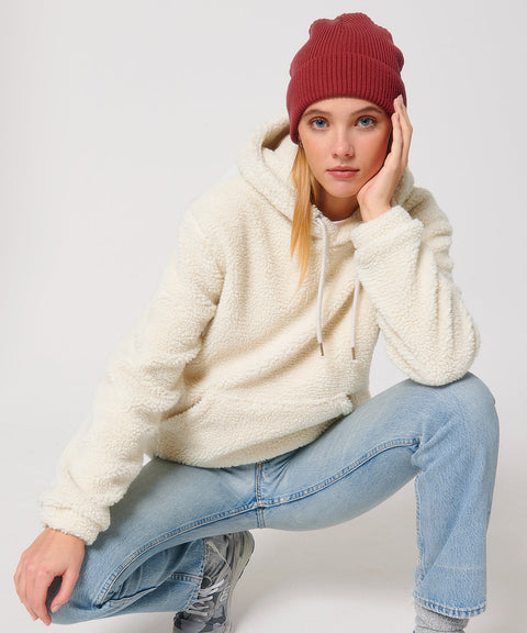 Recycled Polyester Sherpa Fluffy Hoodie: Unisex