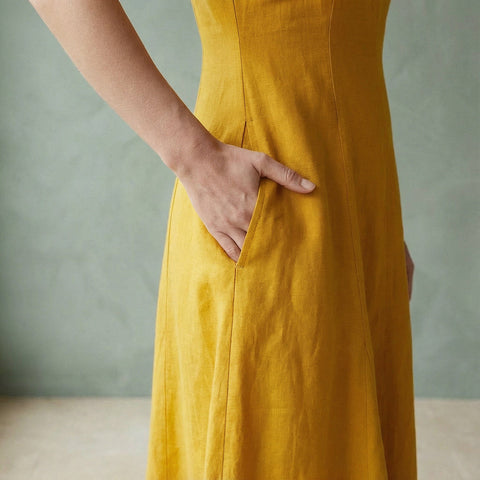 Cotton Panelled Midi Dress