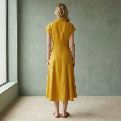 Cotton Panelled Midi Dress