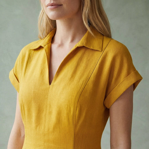 Cotton Panelled Midi Dress