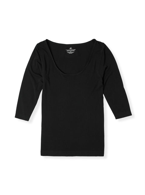 Organic Bamboo Scoop 3/4 Sleeve Top