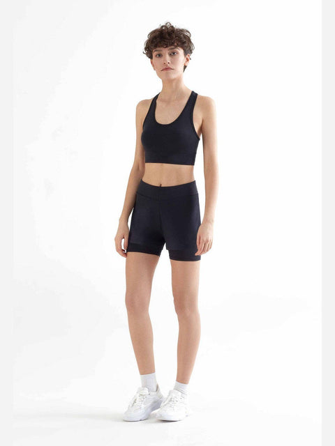 Recycled Double Layer Sports Shorts: Womens