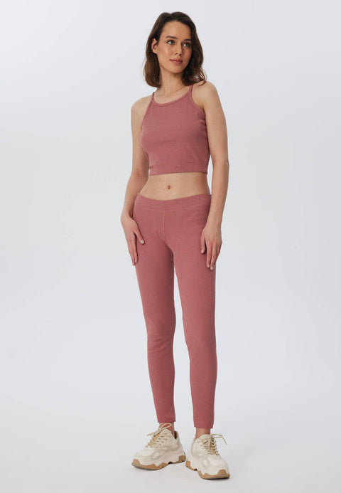 Organic Ribbed Leggings: Womens