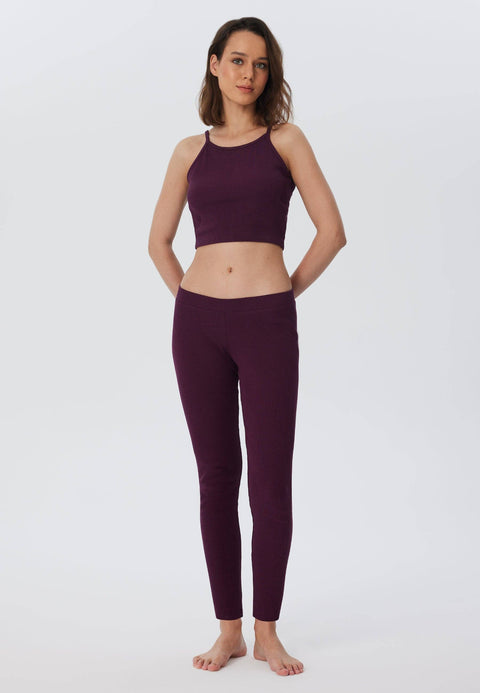 Organic Ribbed Leggings: Womens