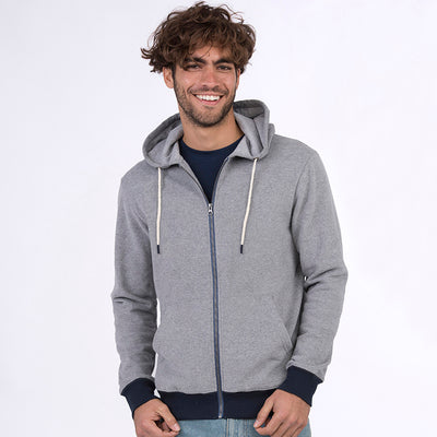 Contrast Zipped Recycled Hoodie