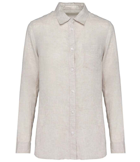 Linen Long Sleeve Shirt: Womens