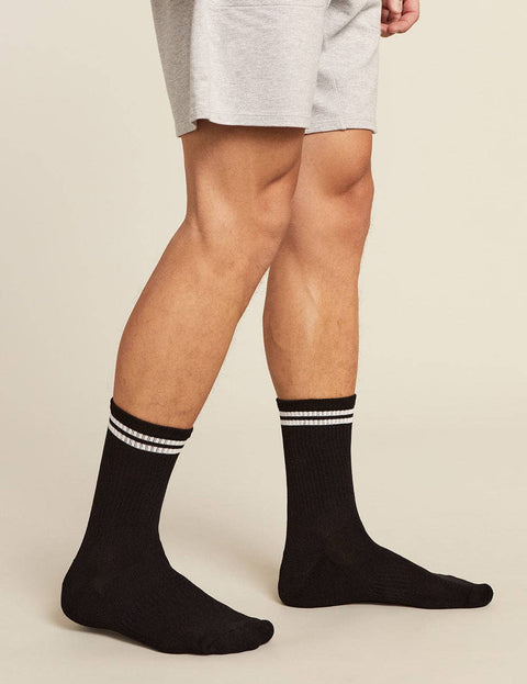 Mens Striped Cushioned Crew Socks