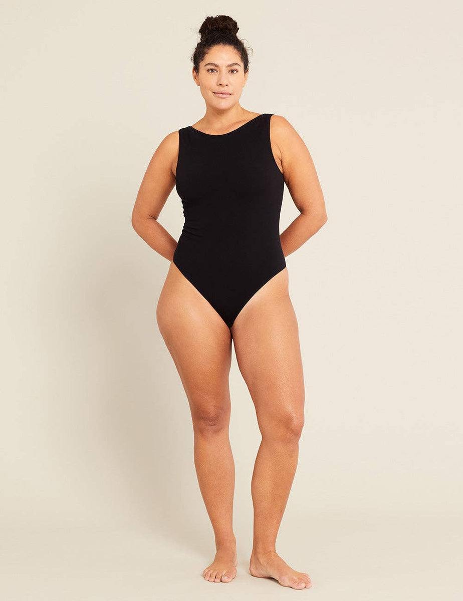 Ribbed Boat Neck Bodysuit