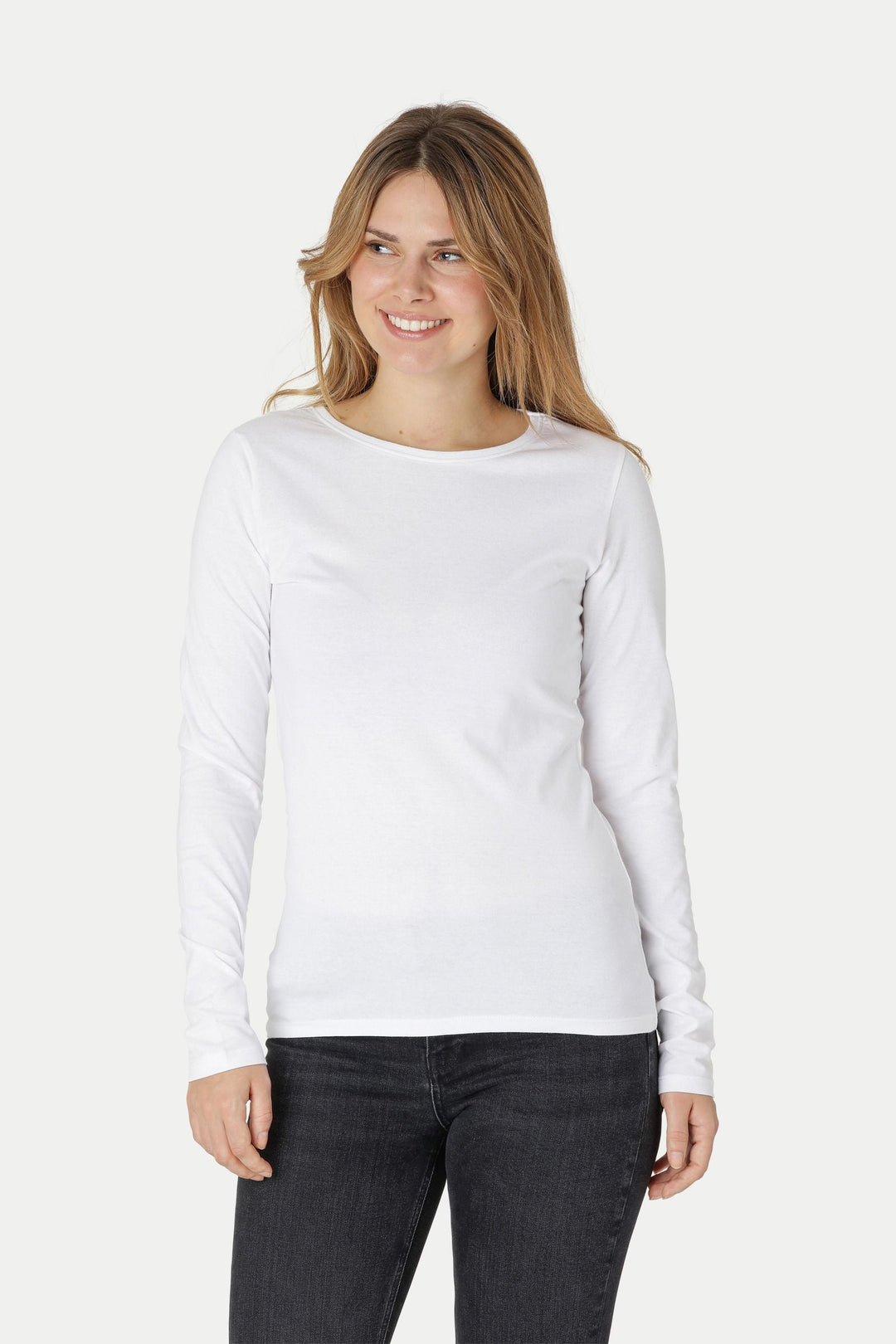 Organic Rib long sleeve T-shirt Ivory white main image 1
